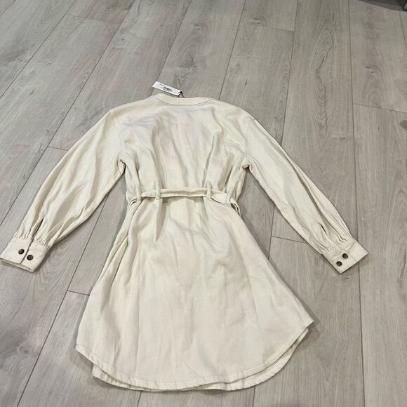 The Drop Ivory Utility Tie-Waist Loose-Fit Shirt Dress size s - Picture 3 of 7